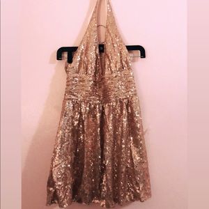 Rose gold sequence dress